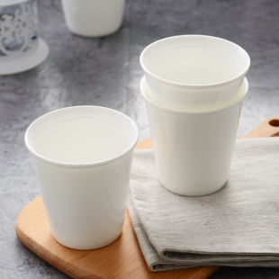 纯白骨瓷杯子创意可爱马克杯礼品杯情侣水杯咖啡杯牛奶杯