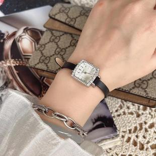 小表盘手表复古轻奢小众设计感气质镶钻士手表女方形 米莉莎个性