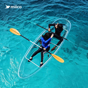小船民宿景区皮划艇 米果miico透明船网红玻璃船水晶船水上透明