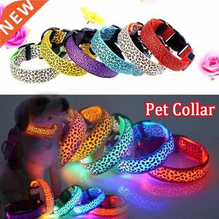 Nylon Lighting Fashion Dog Leopard Flashing Collar Led