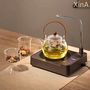 福也全自动上水电热烧水壶泡茶专用抽水煮茶器玻璃壶一体茶具套装