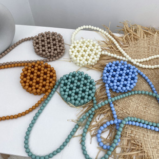可爱迷你小包包手工diy材料串珠包散珠子自制编织包圆形斜挎小包