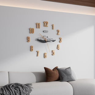 饰挂表 3D静音时钟创意装 免打孔夜光钟表挂钟客厅家用简约2023新款