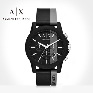 手表运动石英手表黑武士腕表情侣表AX1331 男士 Armani阿玛尼正品