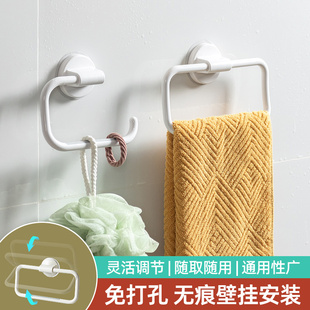 日本壁挂毛巾架浴室免打孔抹布挂圈厕所毛巾挂环卫生间擦手巾挂架