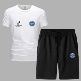 夏季 2024梅西休闲短裤 足球服套装 训练球衣T恤 欧冠大巴黎运动短裤