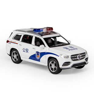 32奔GLS580儿童合金仿真回力声驰光警车模型玩具汽车摆件