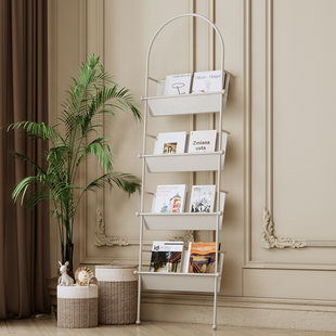 设计师创意靠墙书报架家用客厅落地简约书籍展示架公司资料杂志架