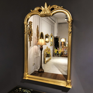 梳妆镜浴室镜子 壁挂壁炉镜玄关镜巴洛克复古雕花法式 欧镜家居欧式