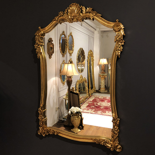 壁挂壁炉镜玄关镜浴室镜子 复古壁挂梳妆镜化妆镜欧式 欧镜家居法式