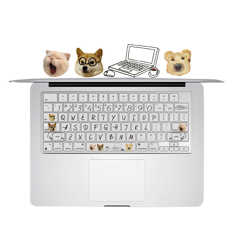 适用新MacBook硅胶键盘膜m2pro13保护air苹果笔记本14电脑哈欠猫