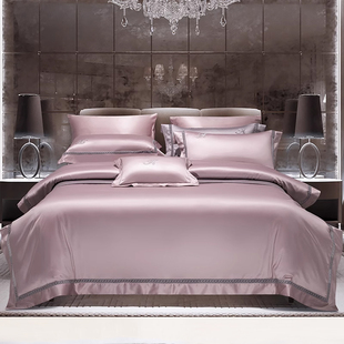 高端160支埃及长绒棉四件套纯棉被套定制床单五星级酒店床上用品