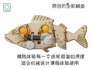 电动仿生机械鱼科技小制作发明机械设计原理齿轮传动原理
