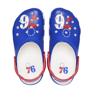夏季 卡骆驰Crocs沙滩鞋 凉鞋 洞洞鞋 NBA费城76人队篮球迷鞋 男女同款