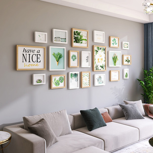 饰创意组合沙发墙面相框挂墙免打孔相片 定制现代简约客厅照片墙装