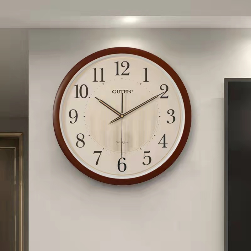 金钟宝42cm大号静音挂钟简约现代石英钟北欧客厅家用挂表轻奢钟表