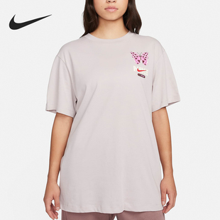 Nike 休闲印花短袖 Sportswear女士时尚 T恤FQ8874 耐克正品