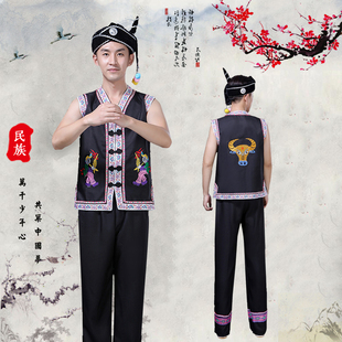 少数民族服装 民族风舞蹈演出服套装 新款 男成人云南彝族傣族男士