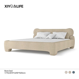 1.8米骨朵床北欧极简设计师创意 西榆家居卧室软包布艺床双人1.5