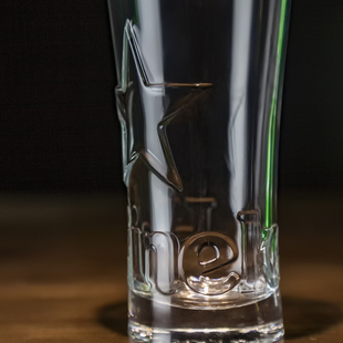 500ml和250ml 进口Heineken透明玻璃啤酒杯子星星雕刻款 喜力原装
