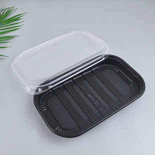 加厚长方形大容量商用带盖烤鸭生鲜拼盘 一次性打包盒山姆牛肉包装