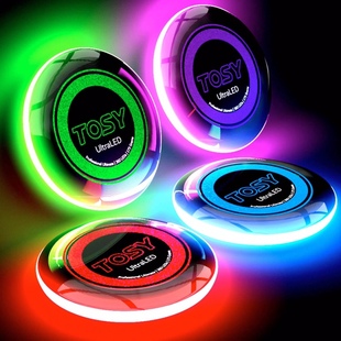 新年礼物TOSY光环飞盘LED环形发光飞碟超亮灯光户外运动黑科技