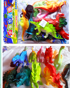 玩具 模型 仿真霸王龙三角龙 包邮 腕龙等多款 彩色恐龙套装