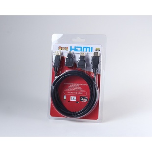 联达科 HDMI转micro 三合一HDMI高清数据线 mini转接线1.5米 1.4版