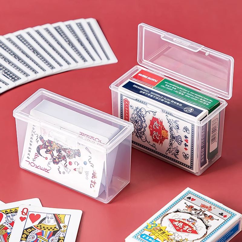 扑克牌收纳盒透明塑料盒奥特曼游戏卡证件卡片牌名片整理盒子收納