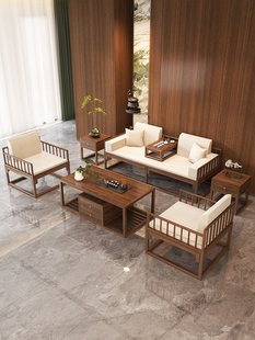 小户型推拉折叠多功能胡桃木贵妃 定制全实木沙发床两用客厅新中式