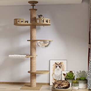 通天柱猫爬架猫玩具猫抓板源头工厂实木加粗稳固顶天立地猫柱