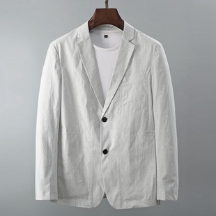 单西外套定制棉混纺透气有型单层西服便西单西 高档薄款 深八度夏季