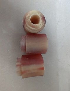 笛子配件 DIY笛子箫 凸型牛角笛头 仿玛瑙红花色牛角