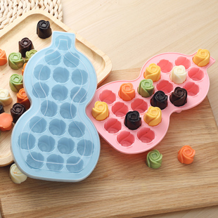 家用创意硅胶制冰格玫瑰冰淇淋冰块布丁果冻巧克力烘焙模具带盖子