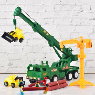 6岁 男孩3 惯性吊车起重机大号工程车吊机儿童玩具小汽车模型套装