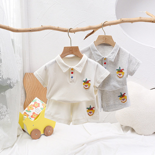 婴儿套装 男女宝宝分体家居服小童纯棉短袖 针织套装 休闲两件套 夏季