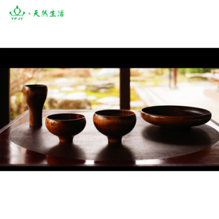 日本进口木碗水杯盘子 传递手作实木器皿 作品 温度 用心