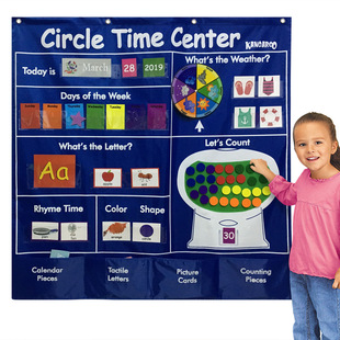 center日历天气字母数学数字颜色形状挂袋教室教具 time Circle