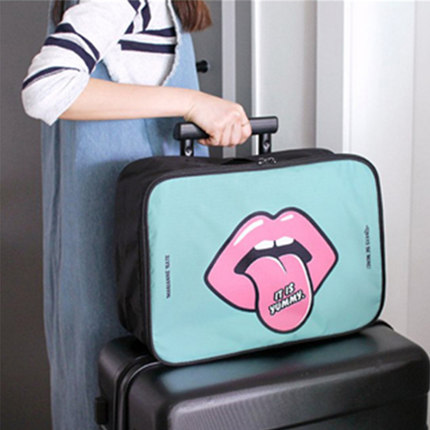 卡通可套栏杆箱旅行袋行李收纳袋 短途出差旅行手提包女大容量韩版