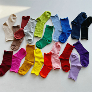 清仓一件 儿童纯棉彩色堆堆袜小童糖果袜子婴儿袜中筒袜 包邮
