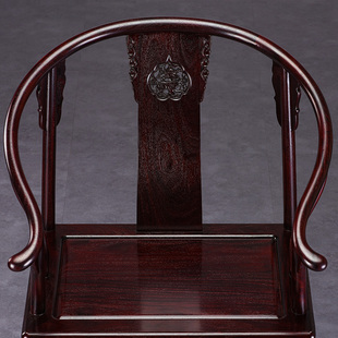 实木血檀圆椅太师椅子休闲椅 定制红木家具赞比亚小叶紫檀圈椅明式