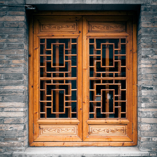 东阳木雕 中式 厂家直销 实木仿古门窗花格定做定制榆木窗户屏风