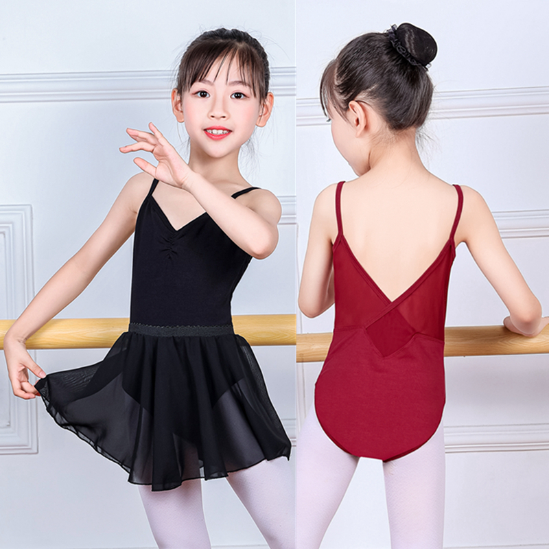 吊带女童练功服少儿考级服中国舞服芭蕾舞裙纯棉新款 儿童舞蹈服装