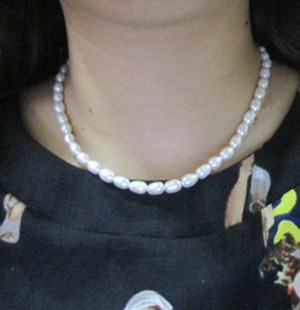 正品 珍珠项链6 淡水 米粒 珍珠项链 送女友 天然 7mm送妈妈 纯