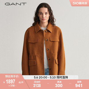 GANT甘特2023早秋新款 女士美拉德时尚 4700277 羊毛大衣外套