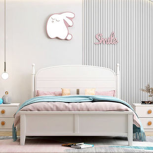儿童床1.2米1.5米男孩女孩青少年小孩卧室单人床储物床卡通全实木
