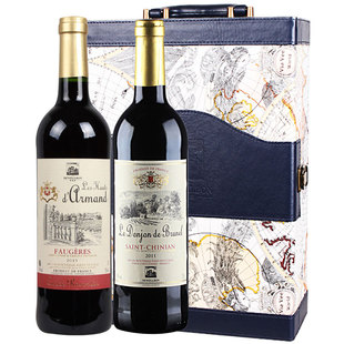 送礼盒 高曼德 塔牌 法国AOC葡萄酒 双支装 德威堡原瓶进口红酒