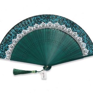 古风流苏小扇 中国风杭州扇子随身便携折叠扇夏季 古典蕾丝折扇女式