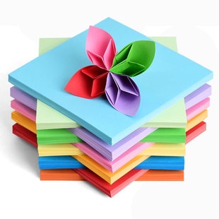 正方形幼儿园千纸鹤纸a4彩纸diy材料长方形彩纸 儿童手工彩色折纸