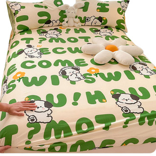 卡通儿童纯棉加高床笠单件床被罩床垫套防尘罩全棉防滑床单保 新品
